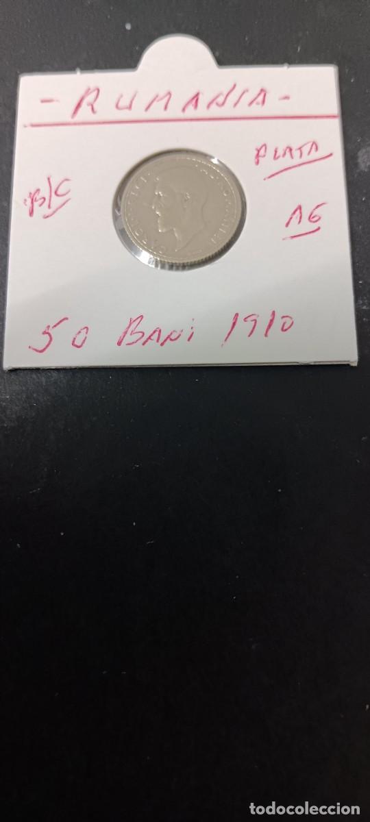 Monedas antiguas de Europa: RUMANIA 50 BANI 1910 BC KM=41 (PLATA)CAROL I