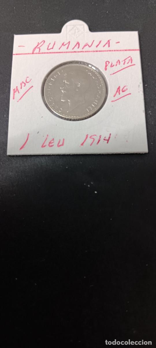 Monedas antiguas de Europa: RUMANIA 1 LEU 1914 MBC KM=42 (PLATA)CAROL I