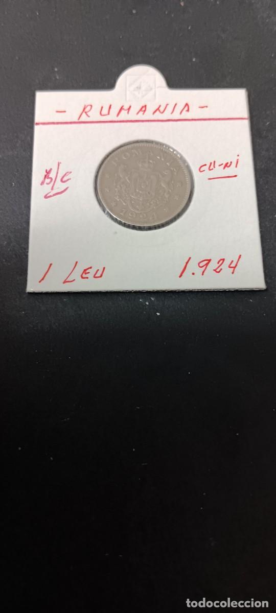 Monedas antiguas de Europa: RUMANIA 1 LEU 1924 BC KM=46 (CUPRONIQUEL)FERDINAND I