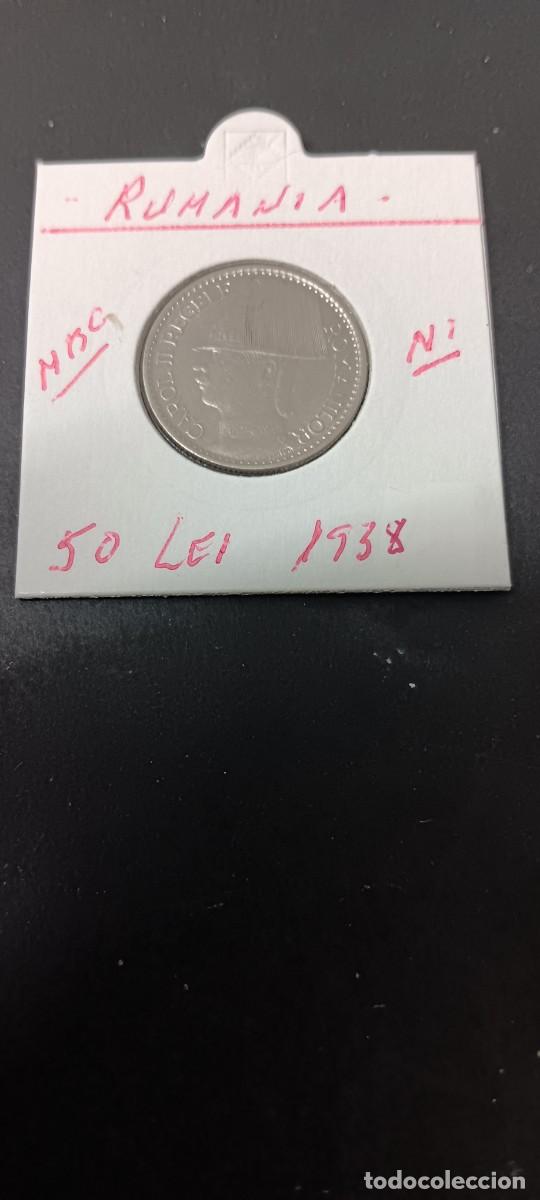 Monedas antiguas de Europa: RUMANIA 50 LEI 1938 MBC KM=55 (NIQUEL) CAROL II