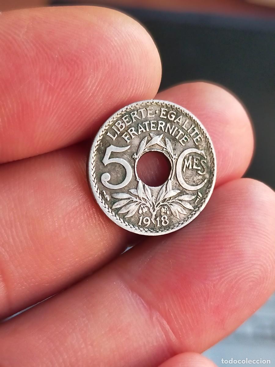 Old Coins of Europe: MONEDA DE 5 CINCO CENTIMOS CENTIMES FRANCIA 1918 BUENA CONSERVACION