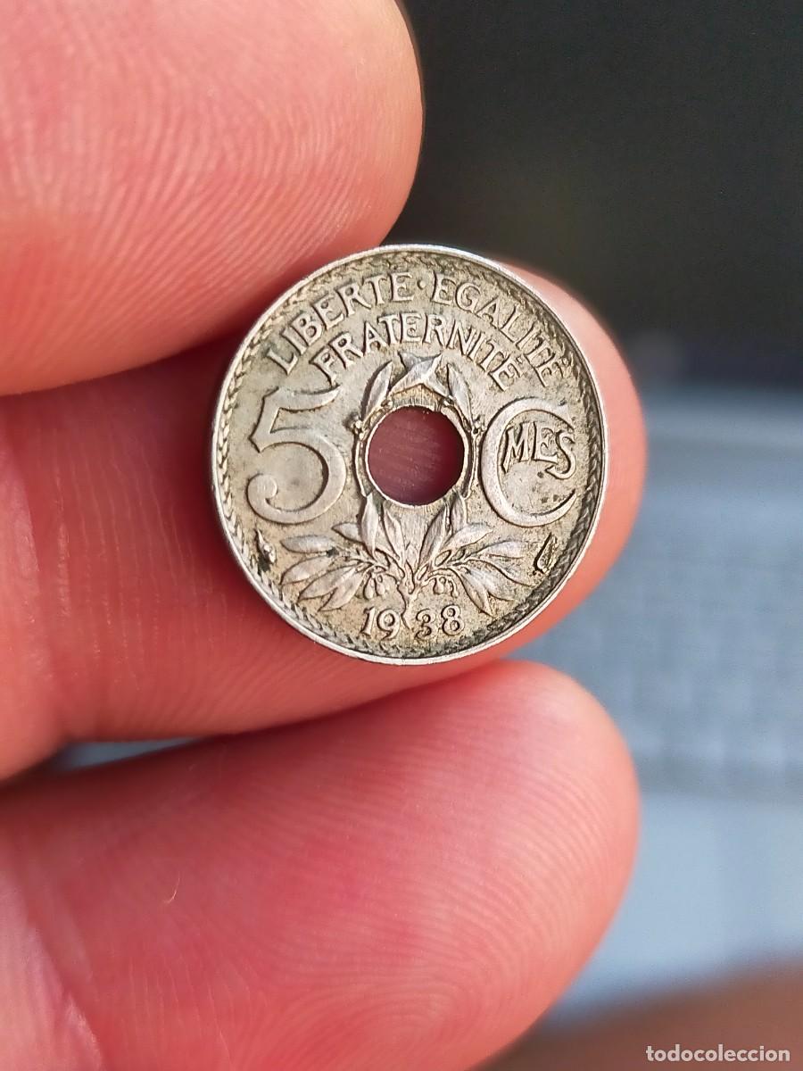 Monete antiche di Europa: MONEDA DE 5 CINCO CENTIMOS CENTIMES FRANCIA 1938 MUY BUENA CONSERVACION