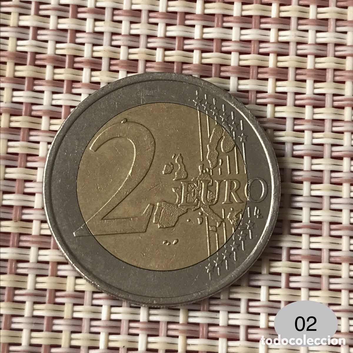 Monedas antiguas de Europa: Moneda de 2 Euros Grecia a&ntilde;o 2002 con fallos