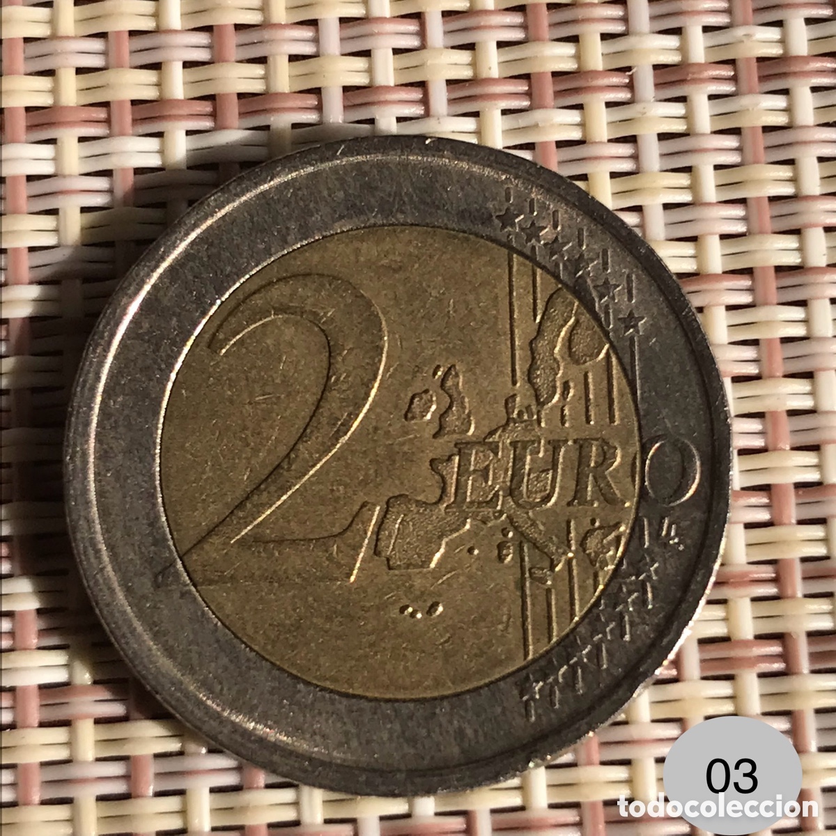 Moedas antigas da Europa: Moneda de 2 euros a&ntilde;o 2002 Portugal con fallo
