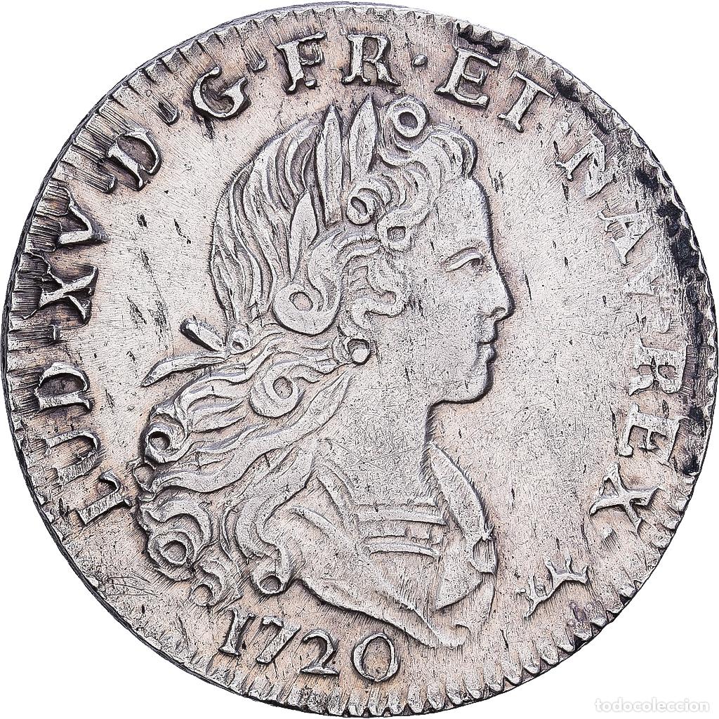 Monedas antiguas de Europa: [#139921] Francia, Louis XV, Petit Louis d'Argent, 1720, Paris, Plata, EBC, Gadoury:306