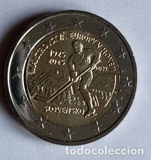 Monedas antiguas de Europa: Moneda 2 Euros Conmemorativa Eslovaquia 2025 - Campeonato Europeo de Hockey sobre hielo