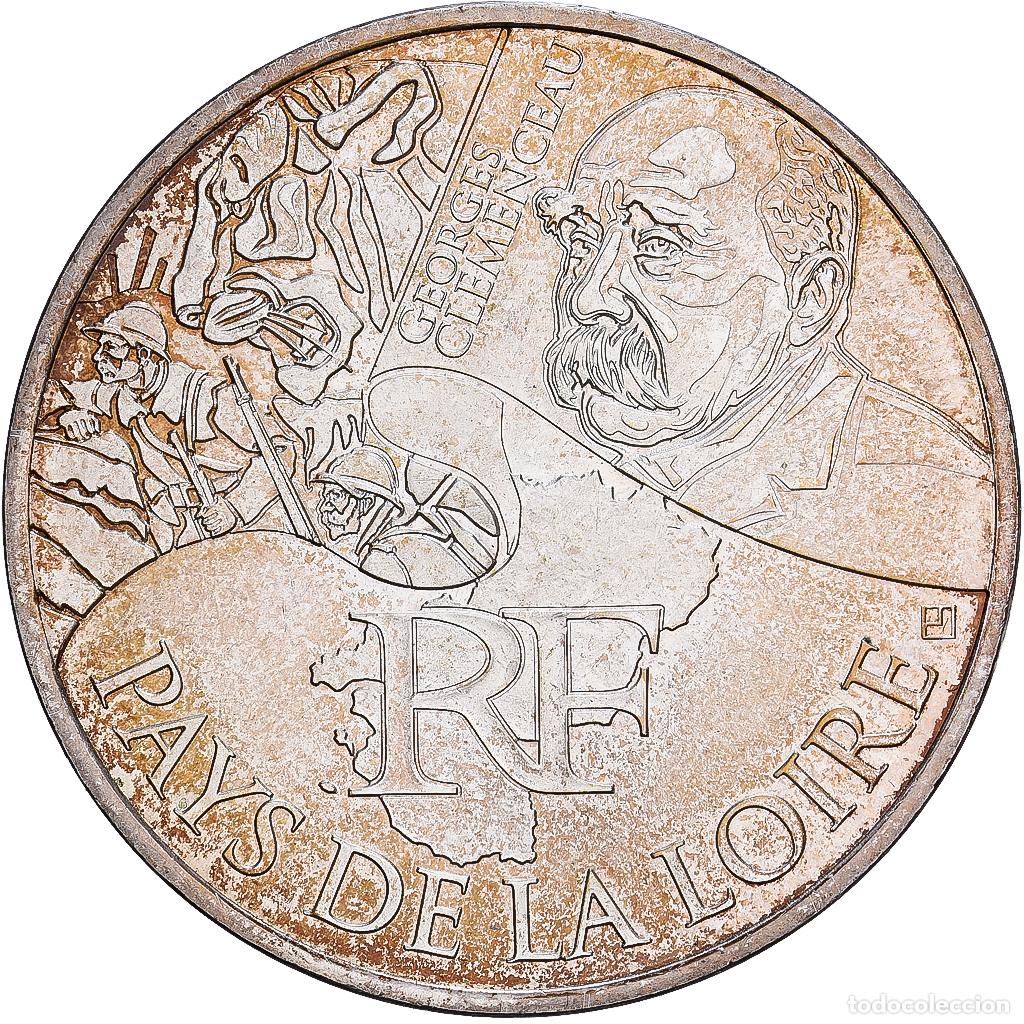 Monedas antiguas de Europa: [#1530142] Francia, 10 Euro, Pays De La Loire, 2012, Plata, MBC+, KM:1881