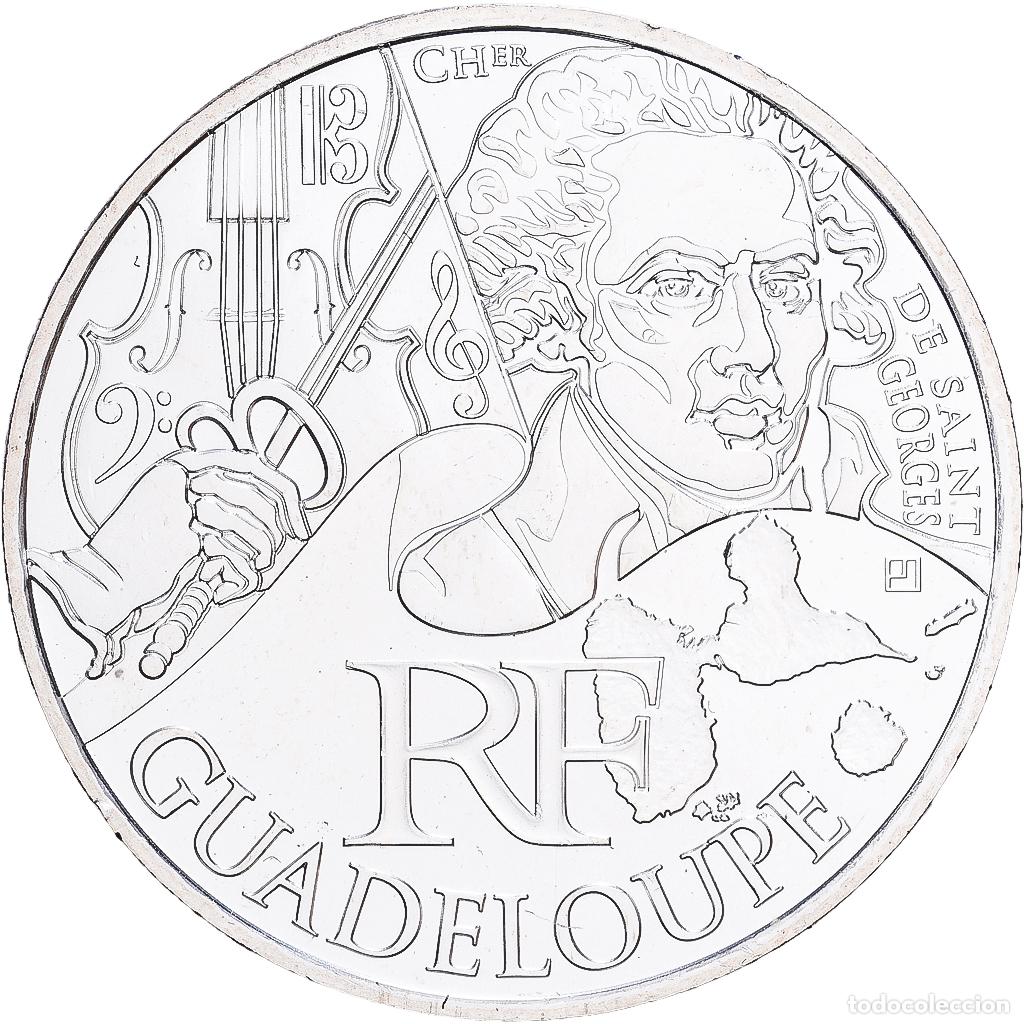 Monedas antiguas de Europa: [#1530143] Francia, 10 Euro, Guadeloupe, 2012, MDP, Plata, SC