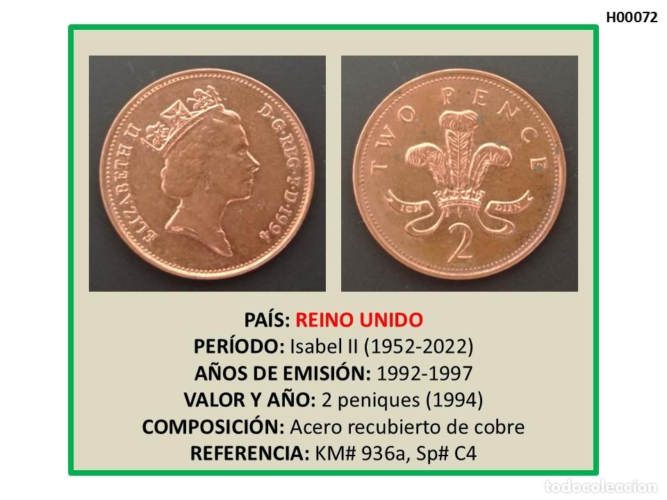 Monedas antiguas de Europa: MONEDA REINO UNIDO (ISABEL II). 2 PENIQUES (1994)