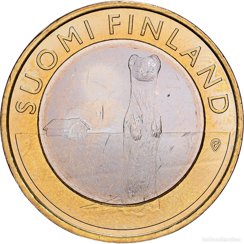 Monedas antiguas de Europa: [#1530181] Finlandia, 5 Euro, Stoat in Ostrobothnia, 2015, Vantaa, Bimet&aacute;lico, SC