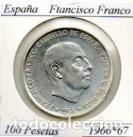 Monedas antiguas de Europa: ESPA&Ntilde;A 1967-67 (2) , 100 PESETAS, FRANCISCO FRANCO, AG;