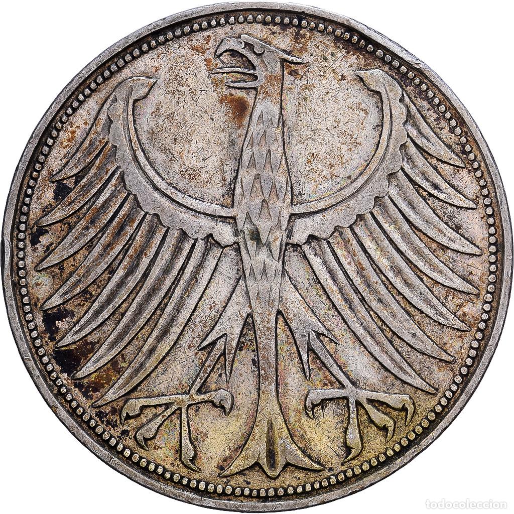 Monedas antiguas de Europa: [#1540002] ALEMANIA - REP&Uacute;BLICA FEDERAL, 5 Mark, 1951, Munich, Plata, BC+, KM:112.1