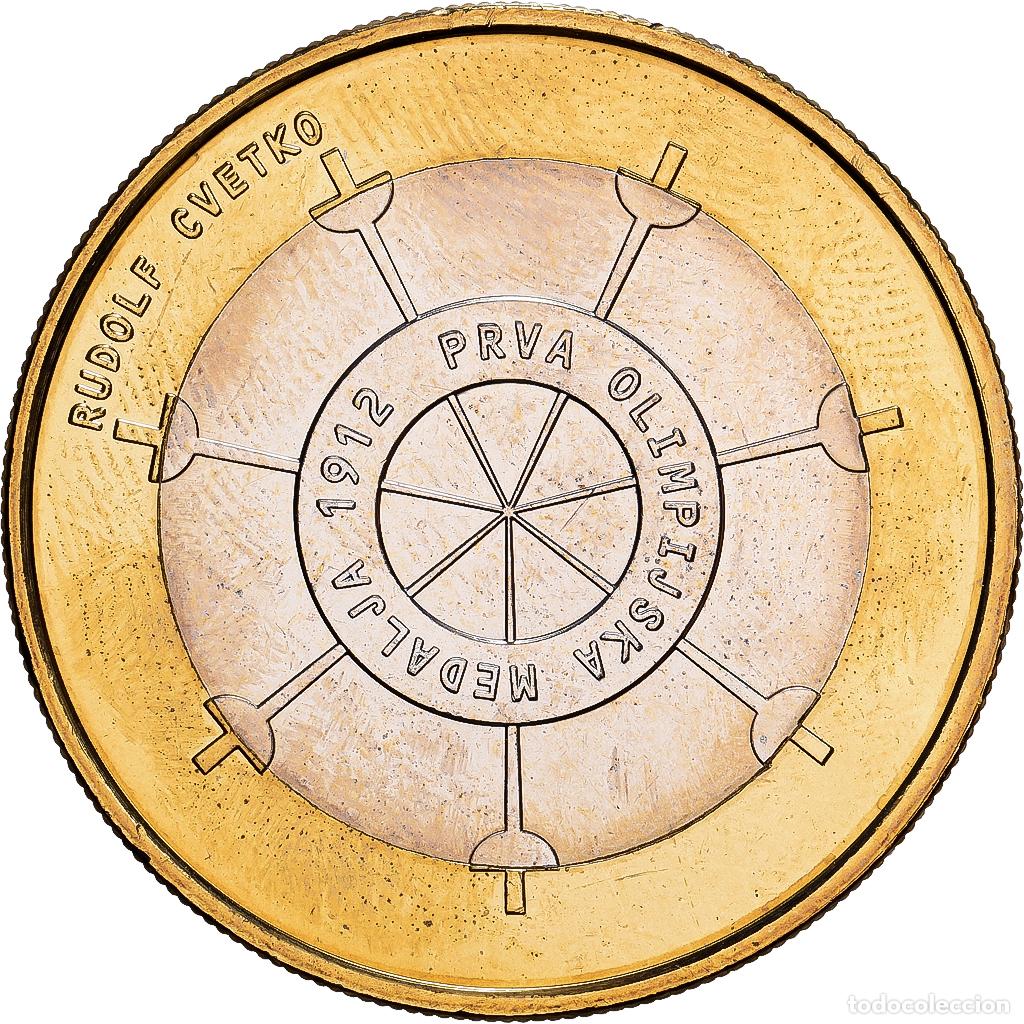 Monedas antiguas de Europa: [#1530234] Eslovenia, 3 Euro, 2012, Premi&egrave;re m&eacute;daille d'or olympique, EBC+, Bimet&aacute;lico