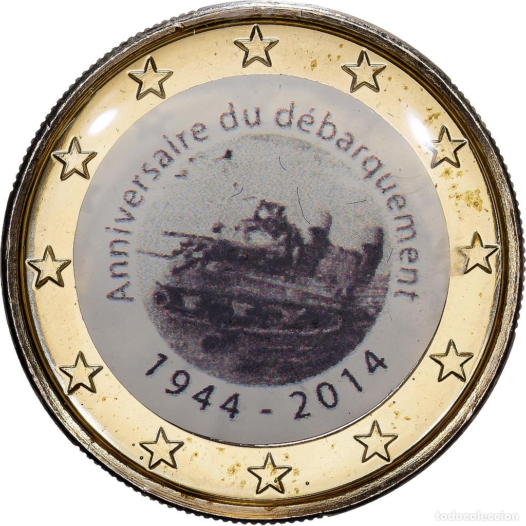 Monedas antiguas de Europa: [#1530262] Zone euro, 1 Euro, Colourized, 2014, Bimet&aacute;lico, SC