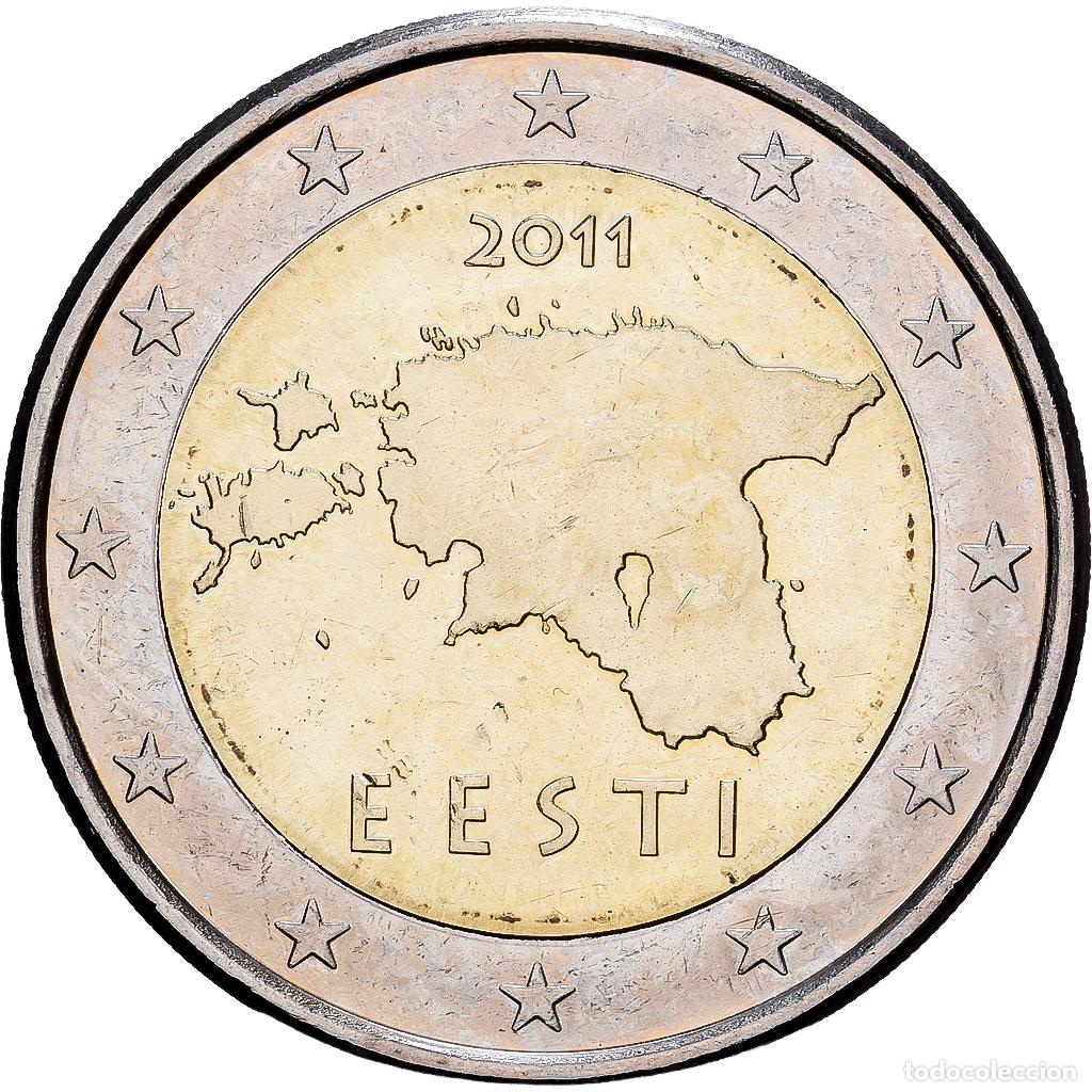 Monedas antiguas de Europa: [#1530272] Estonia, 2 Euro, Map of Estonia, 2011, Bimet&aacute;lico, SC