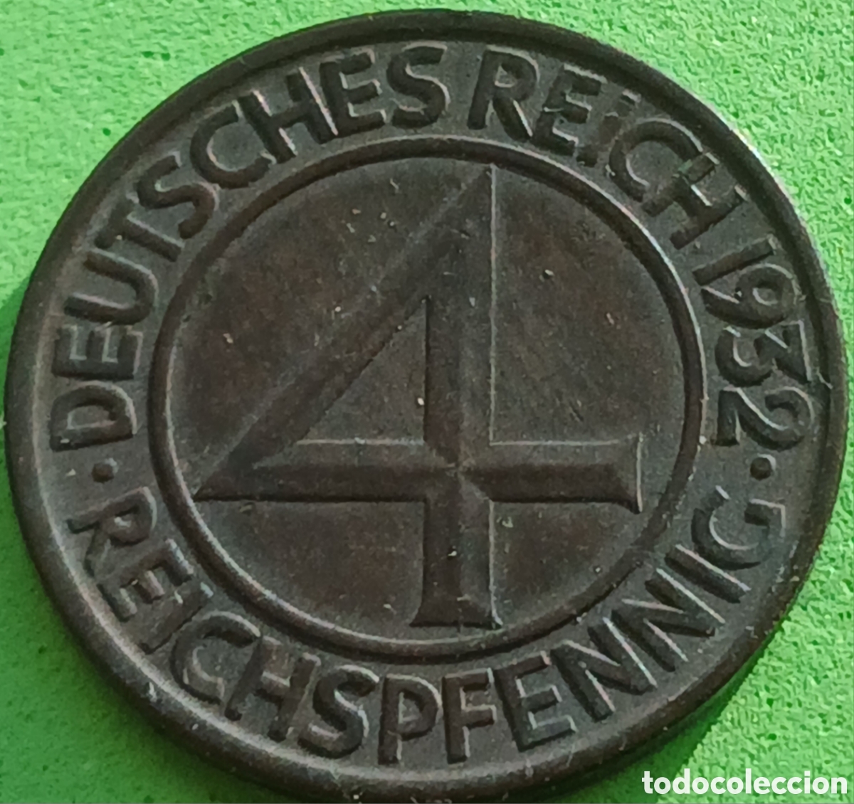 Monedas antiguas de Europa: Alemania Rep&uacute;blica de Weimar 4 reichspfennig 1932 A km#75