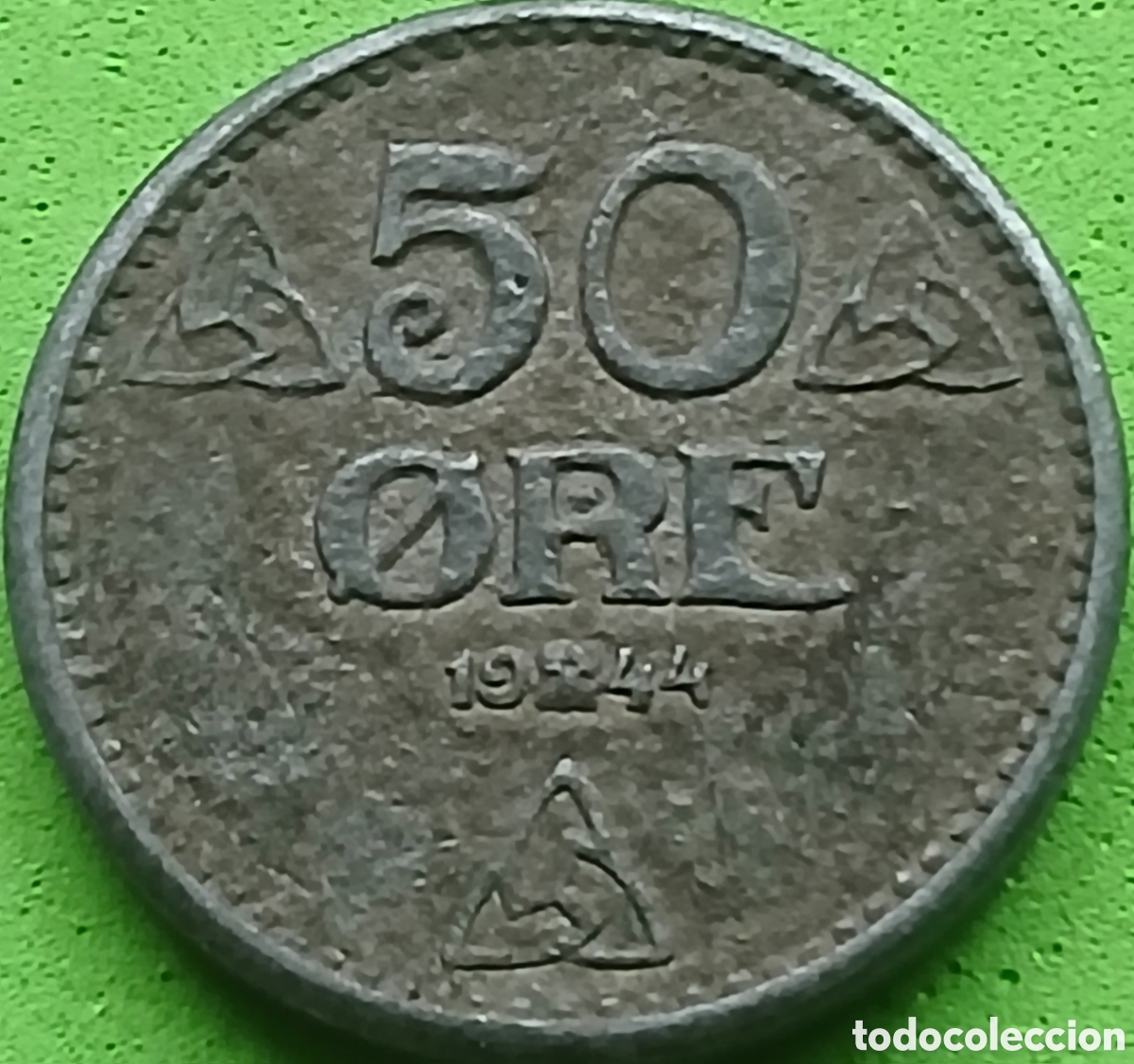 Monedas antiguas de Europa: Noruega 50 ore 1944 km#390 RARA (R) !!