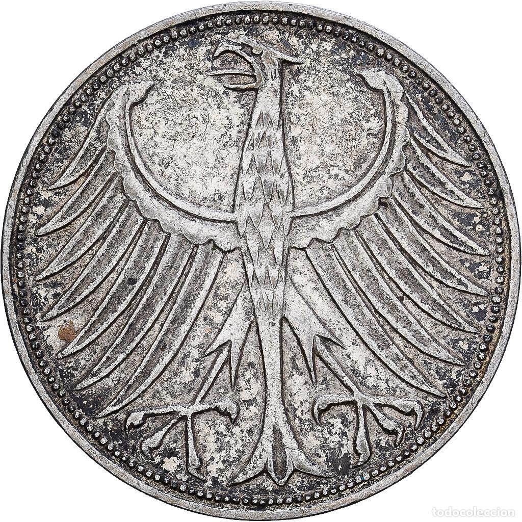 Monedas antiguas de Europa: [#1540015] ALEMANIA - REP&Uacute;BLICA FEDERAL, 5 Mark, 1951, Stuttgart, Plata, BC+, KM:112.1