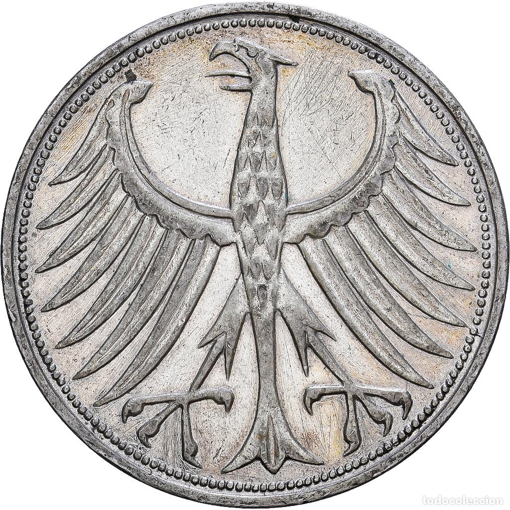 Monedas antiguas de Europa: [#1540014] ALEMANIA - REP&Uacute;BLICA FEDERAL, 5 Mark, 1951, Hamburg, Plata, MBC, KM:112.1