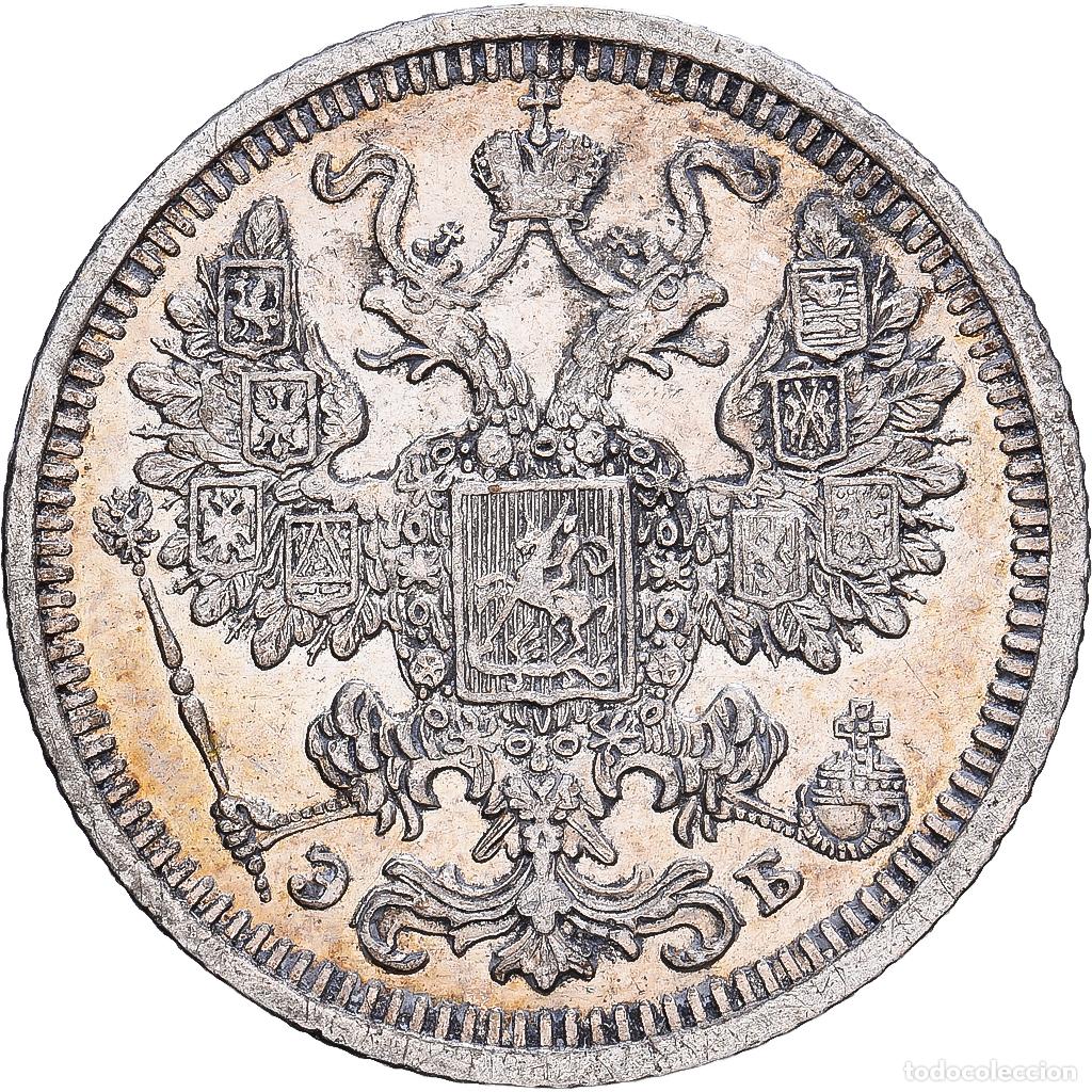 Monedas antiguas de Europa: [#1530512] Rusia, Nicholas II, 15 Kopeks, 1908, Saint Petersburg, Plata, MBC, KM:21a.2