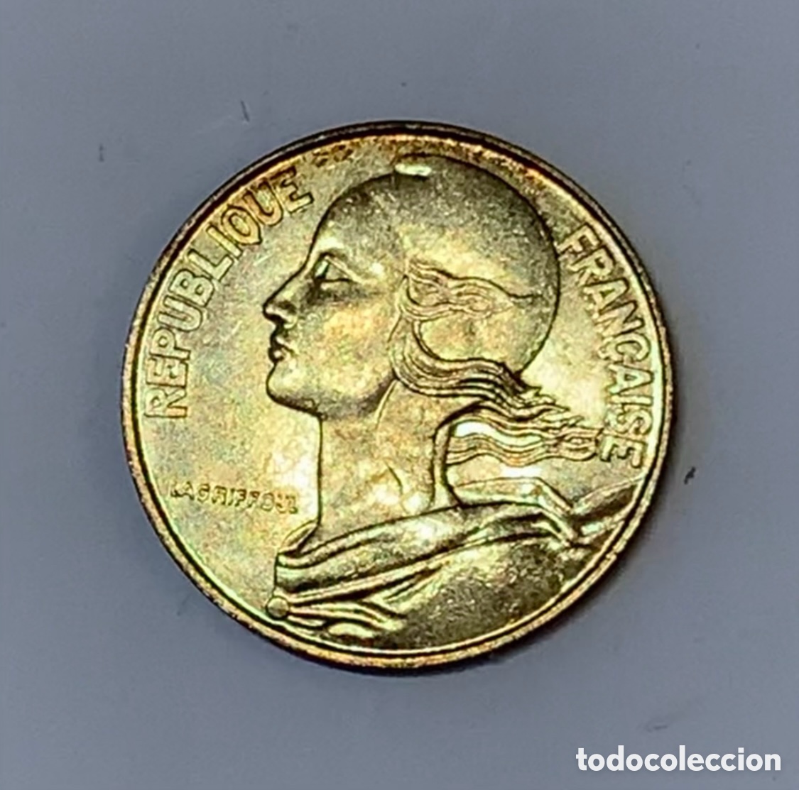 Monedas antiguas de Europa: Moneda. Republique Francoise. Lagriffoul. 20 Cmes. 1990.