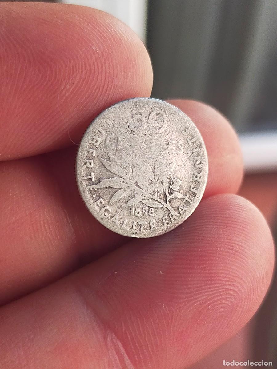 Monedas antiguas de Europa: MONEDA DE 50 CINCUENTA CENTIMOS CENTIMES FRANCIA 1898 REGULAR CONSERVACION PLATA