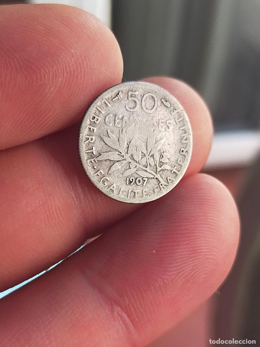 Monedas antiguas de Europa: MONEDA DE 50 CINCUENTA CENTIMOS CENTIMES FRANCIA 1907 REGULAR CONSERVACION PLATA