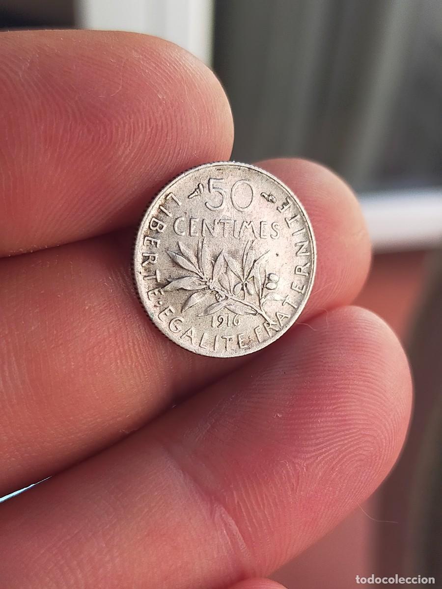 Monedas antiguas de Europa: MONEDA DE 50 CINCUENTA CENTIMOS CENTIMES FRANCIA 1916 MUY BUENA CONSERVACION PLATA
