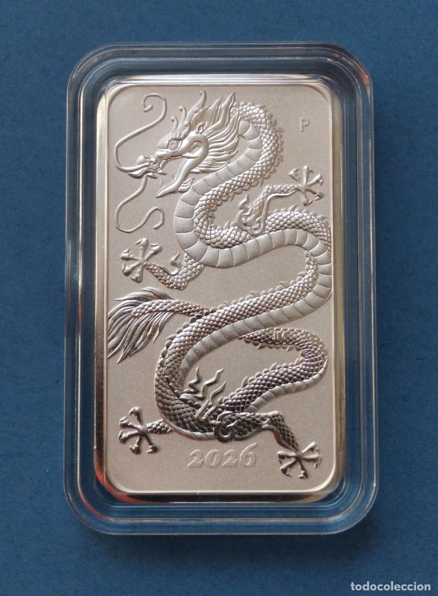 Monedas antiguas de Europa: ONZA DE PLATA DRAGON RECTANGULAR 2026