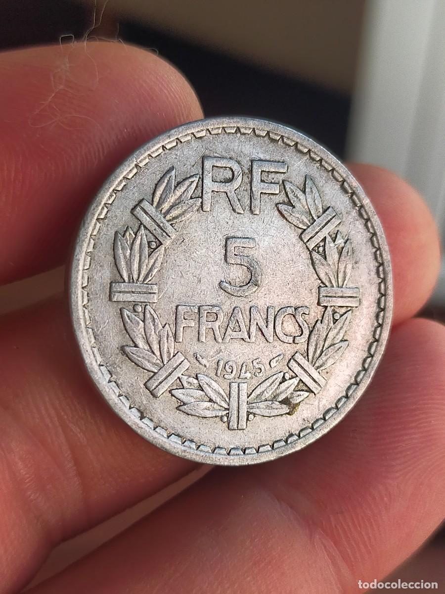 Old Coins of Europe: MONEDA DE 5 CINCO FRANCOS FRANCS FRANCIA 1945 MUY BUENA CONSERVACION