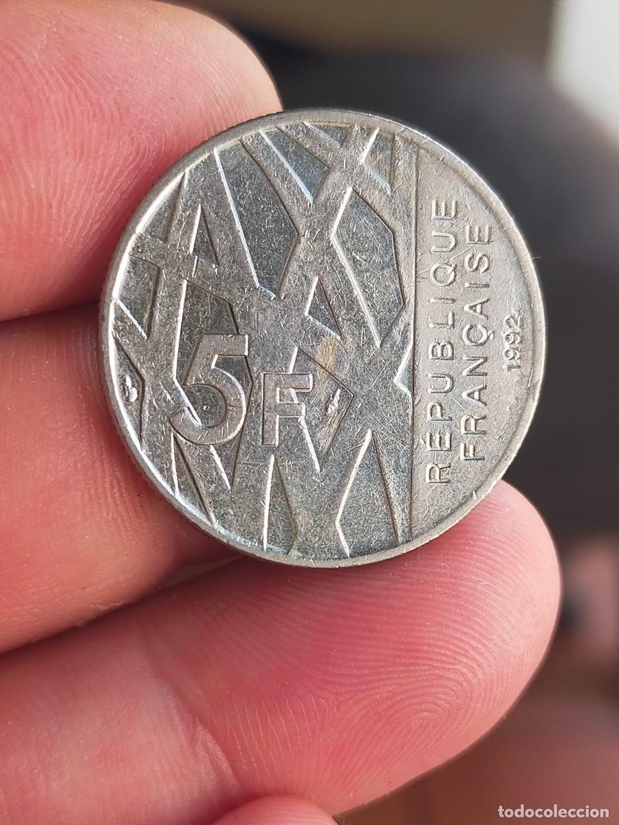 Monedas antiguas de Europa: MONEDA DE 5 CINCO FRANCOS FRANCS FRANCIA 1992 MUY BUENA CONSERVACION PIERRE MENDES