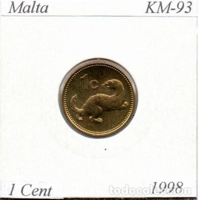 Monedas antiguas de Europa: MALTA 1998, 1 CENT, KM-93, SC-UNC