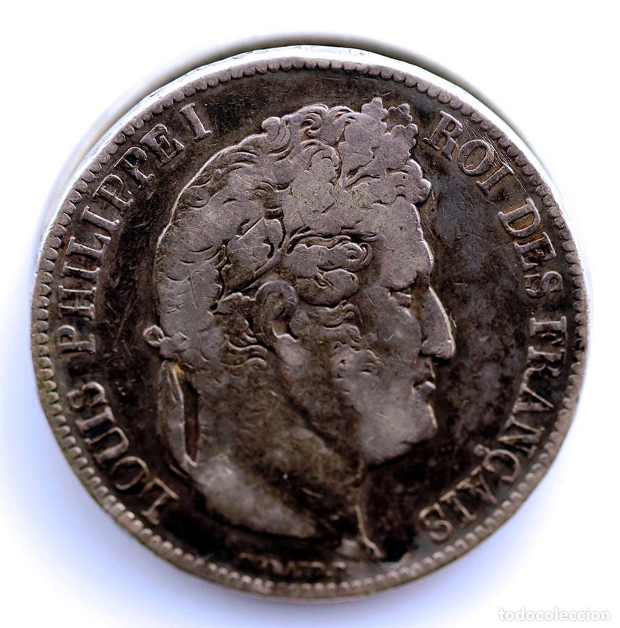 Monedas antiguas de Europa: SC-Francia. Louis-Philippe. 5 Francos sujeta billetes 1841. Plata 32,7 g.