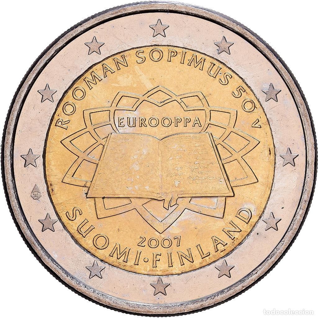 Monedas antiguas de Europa: [#1530419] Finlandia, 2 Euro, Trait&eacute; de Rome, 2007, Vantaa, Bimet&aacute;lico, SC, KM:138