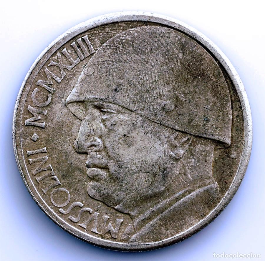 Monedas antiguas de Europa: SC-Italia. Benito Mussolini. Medalla en plata de 20 liras MBC+/VF+ Plata 20,3 g.