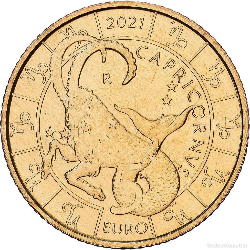Monedas antiguas de Europa: [#139680] San Marino, 5 Euro, Capricorn, 2021, Rome, Bronzital, FDC, KM:604