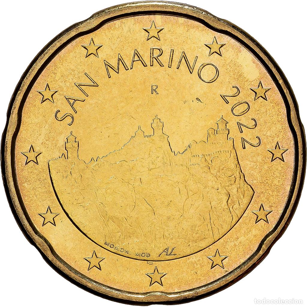 Monedas antiguas de Europa: [#139676] San Marino, 20 Centimes, 2022, Rome, Nordic gold, FDC, KM:559