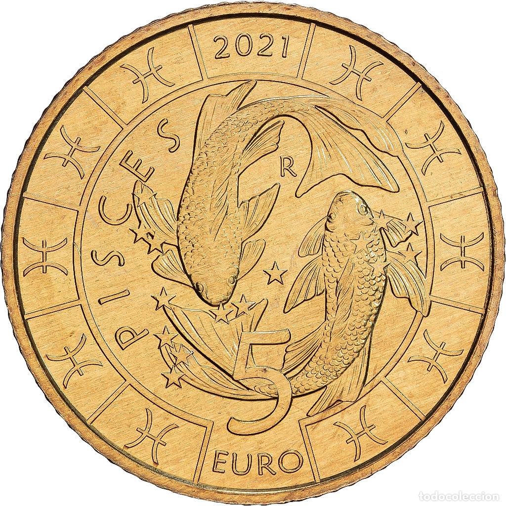 Monedas antiguas de Europa: [#139681] San Marino, 5 Euro, Pisces, 2021, Rome, Bronzital, FDC, KM:605