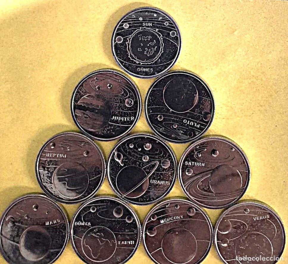 Monedas antiguas de Europa: Turqu&iacute;a, Set de 10 x 1 Kurus: &rdquo;Planetas&rdquo; UC#441/50/ Sin Circular./ Ver fotos.
