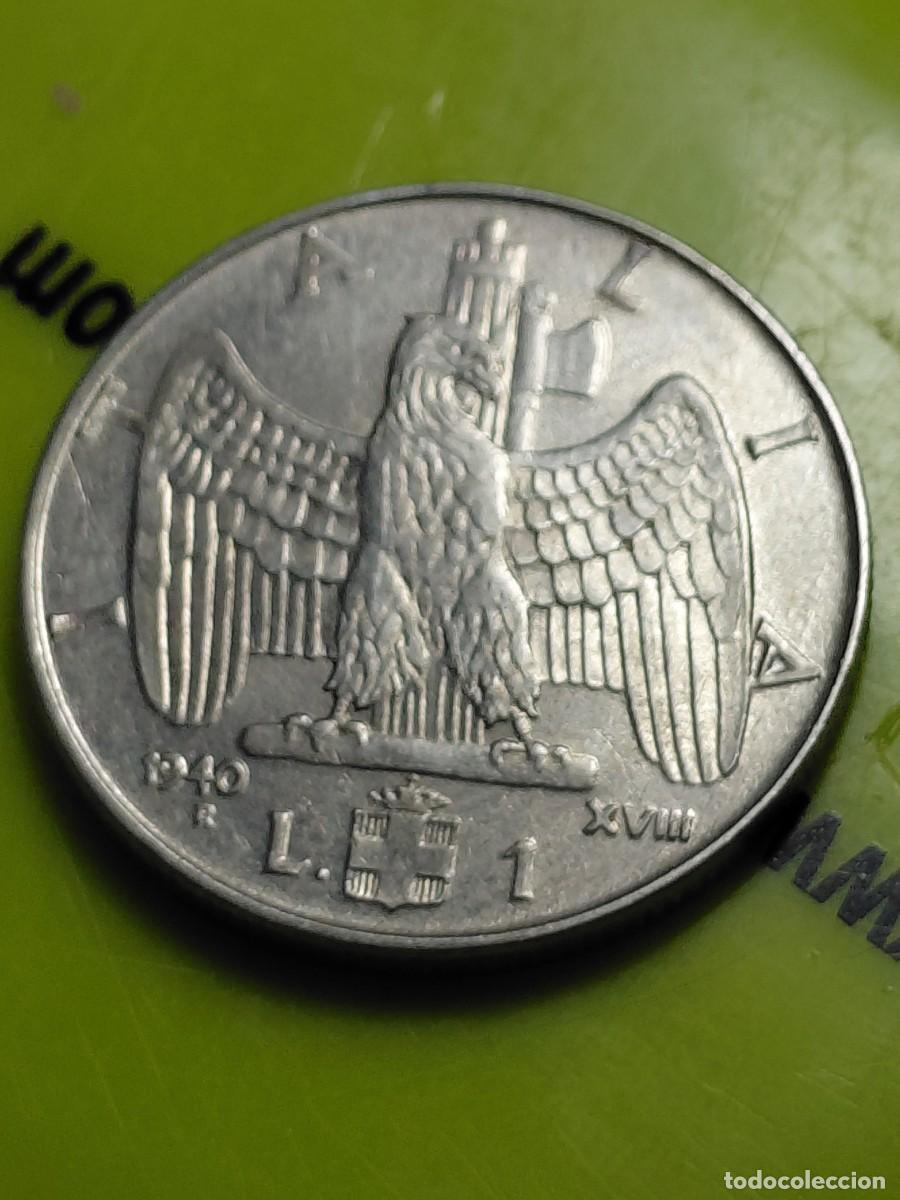Monedas antiguas de Europa: ITALIA - 1 Lira 1940 KM77B Magnetica