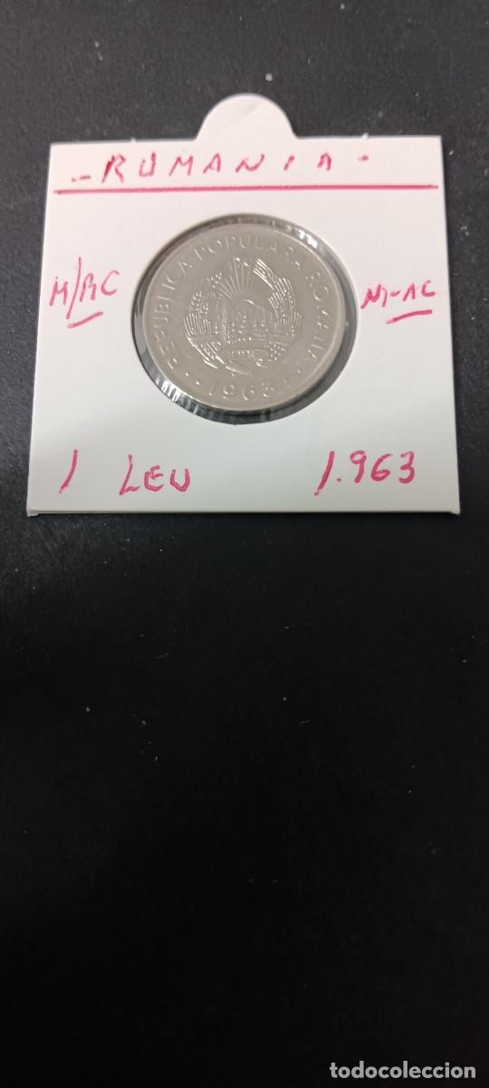 Monedas antiguas de Europa: RUMANIA 1 LEU 1963 MBC KM=90 (NIQUEL-ACERO)