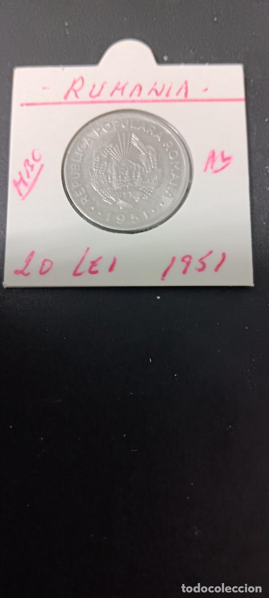 Monedas antiguas de Europa: RUMANIA 20 LEI 1951 MBC KM=80 (ALUMINIO)
