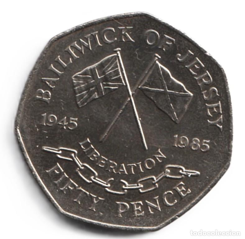 Monedas antiguas de Europa: Jersey 50 pence 1985 KM# 63