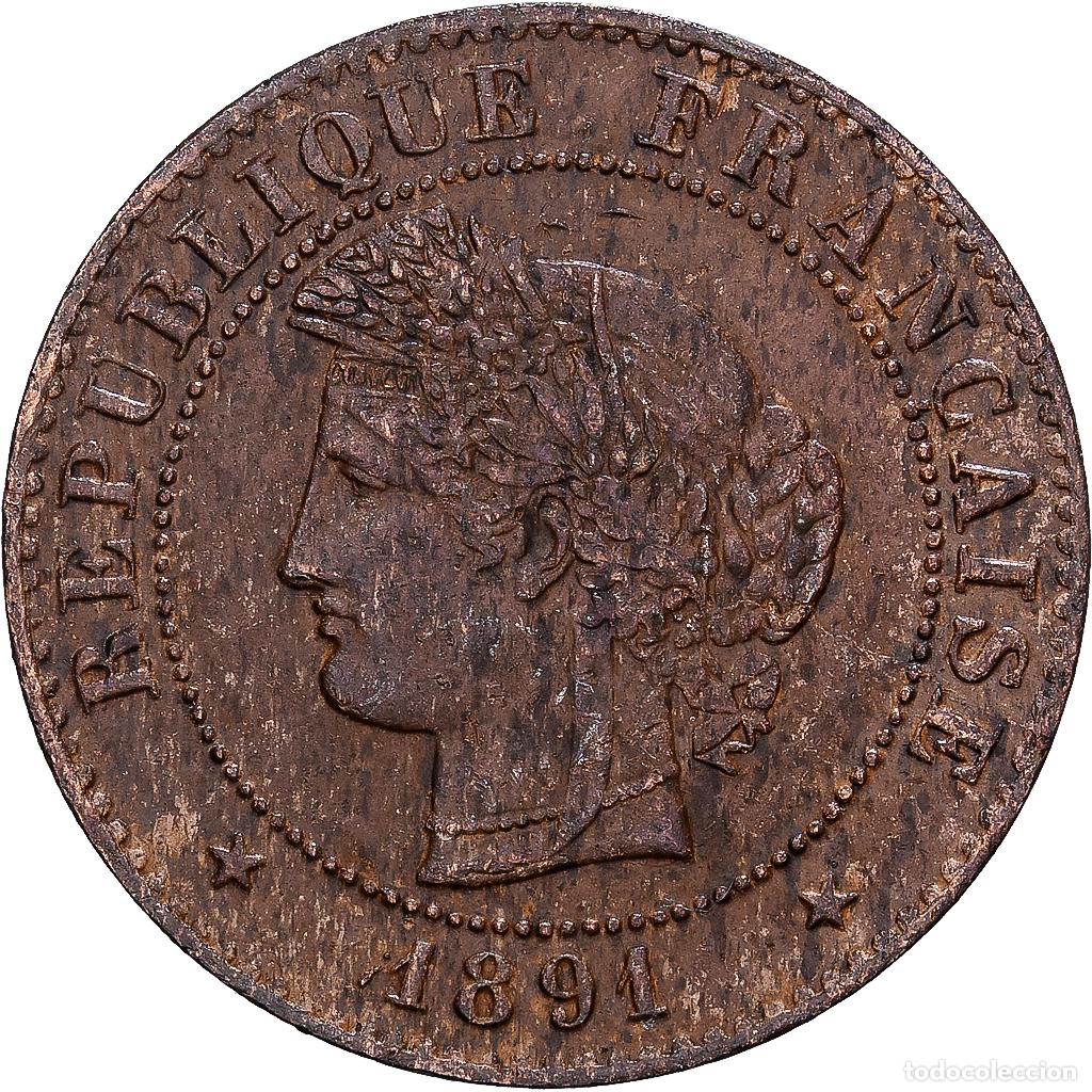 Monedas antiguas de Europa: [#1530489] Francia, 1 Centime, C&eacute;r&egrave;s, 1891, Paris, Bronce, BC+, Gadoury:88