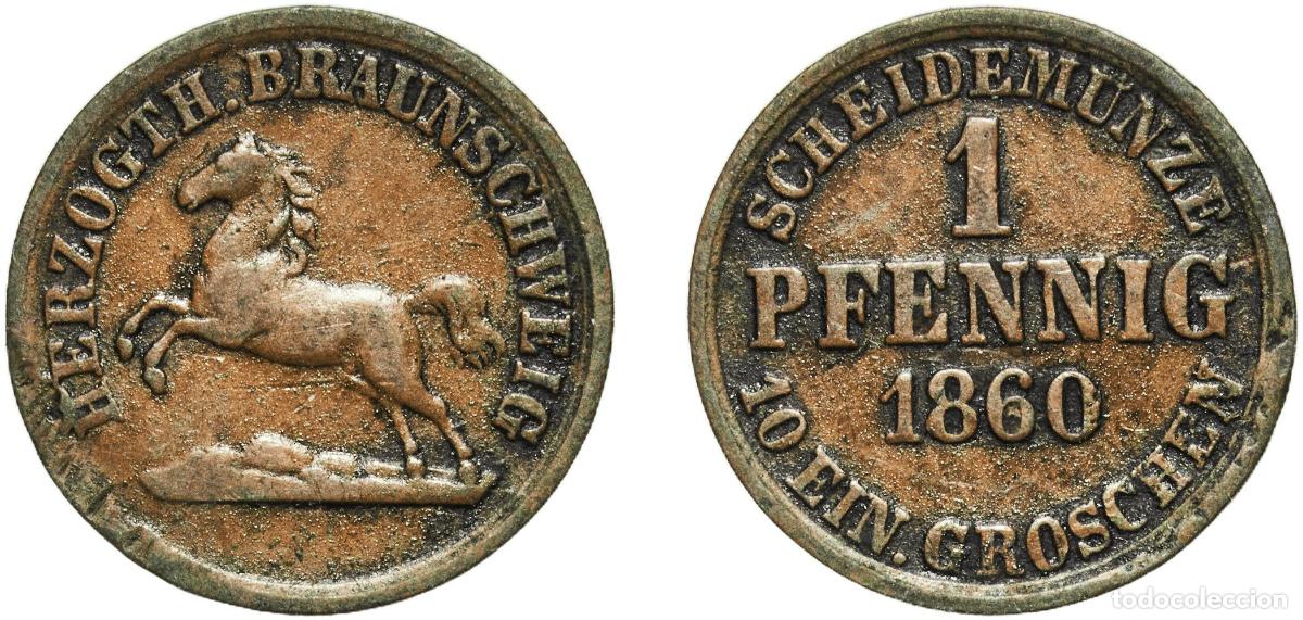 Monedas antiguas de Europa: Germany Duchy of Brunswick German states 1860 1 Groschen - William Billon (.220 silver) Hanover Min