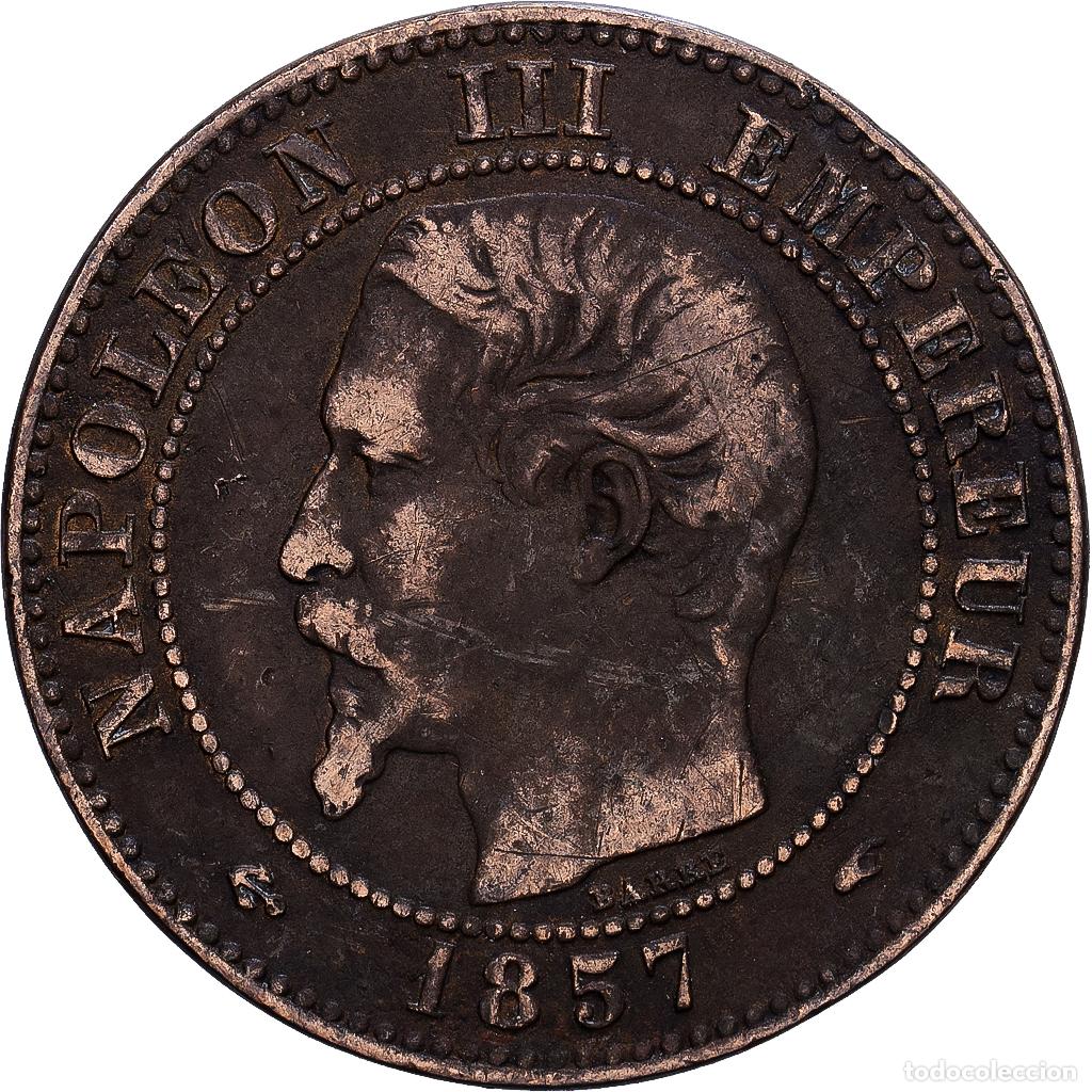 Monedas antiguas de Europa: [#1530506] Francia, Napoleon III, 2 Centimes, 1857, Paris, Bronce, BC+, Gadoury:103