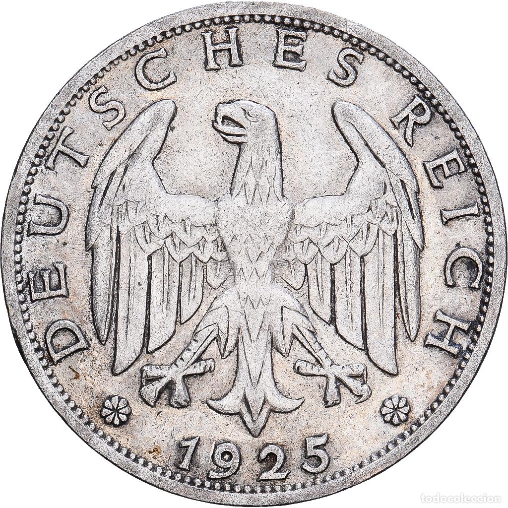 Monedas antiguas de Europa: [#1530516] Moneda, ALEMANIA - REP&Uacute;BLICA DE WEIMAR, Mark, 1925, Berlin, BC+, Plata, KM:42
