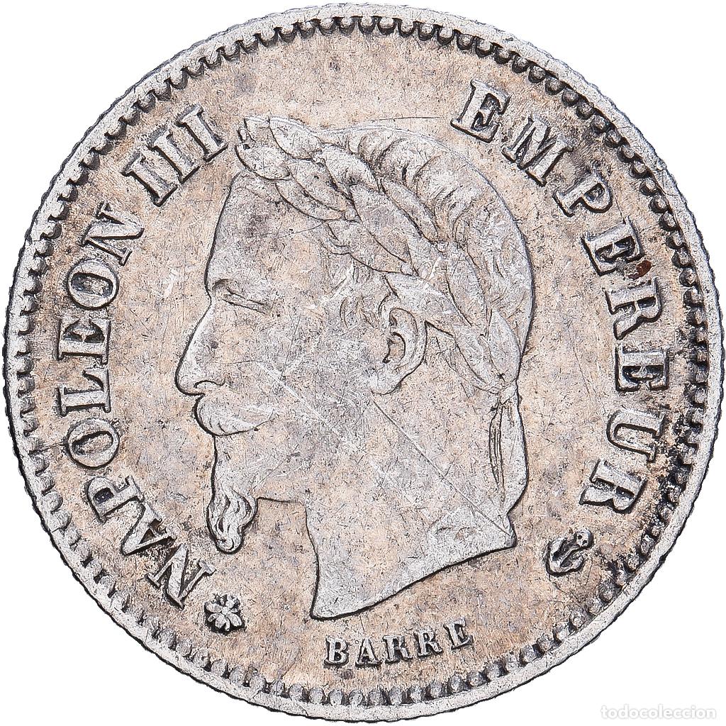Monedas antiguas de Europa: [#1530517] France,Napoleon III,20 Centimes,1867,Paris,VF(30-35),Silver,KM 808.1,Gadoury 309
