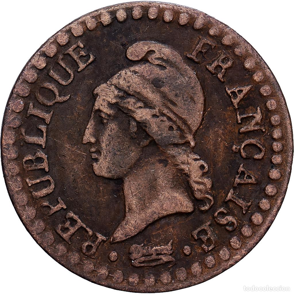 Monedas antiguas de Europa: [#1530518] Francia, Centime, Dupr&eacute;, AN 7 (1798-1799), Paris, Bronce, BC+, KM:646
