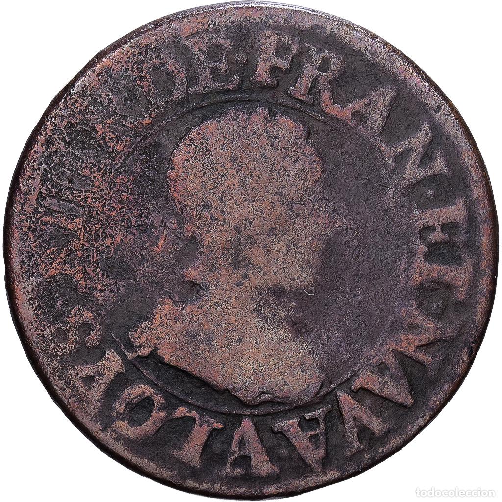 Monedas antiguas de Europa: [#1530537] Francia, Louis XIII, Double Tournois, 1611, Paris, Cobre, BC, Gadoury:5